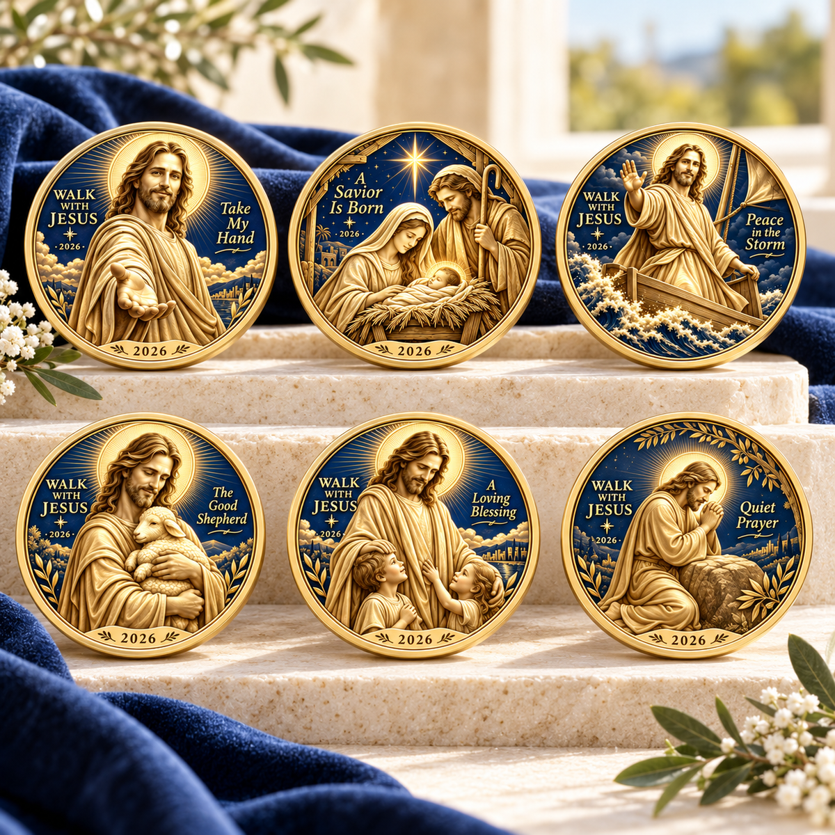 2026 Walk with Jesus Coin Collection – 6 Double-Sided Keepsakes of Faith, Hope & Love