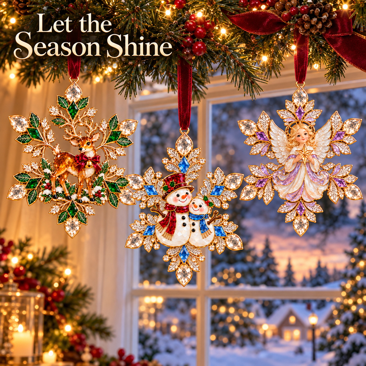 Christmas Magic Snowflake Ornaments – 6 Festive Designs for Holiday Decorating & Gifting