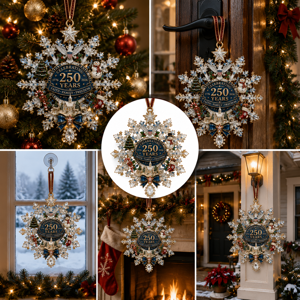 ✨Shimmering Silver Christmas Commemorative Snowflake Ornament
