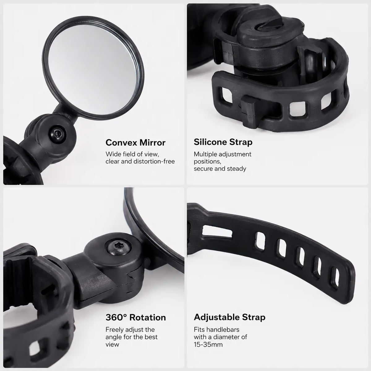 2 Counts, Bicycle Handlebar Convex Rearview Mirror🚲 - image 7