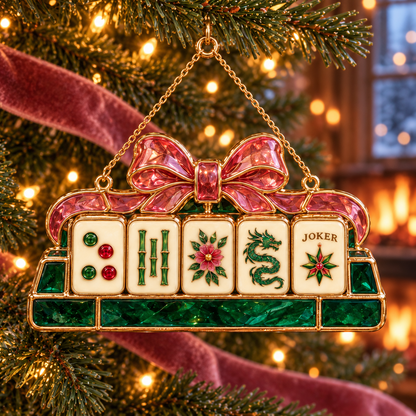 Merry Mahjong Christmas Ornaments – 6-Piece Holiday Gift Set for Mahjong Lovers