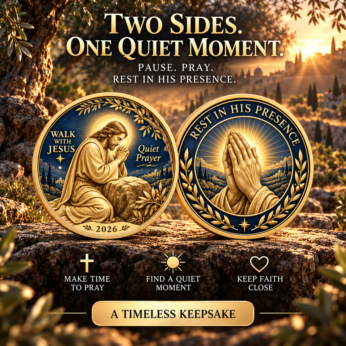 2026 Walk with Jesus Coin Collection – 6 Double-Sided Keepsakes of Faith, Hope & Love