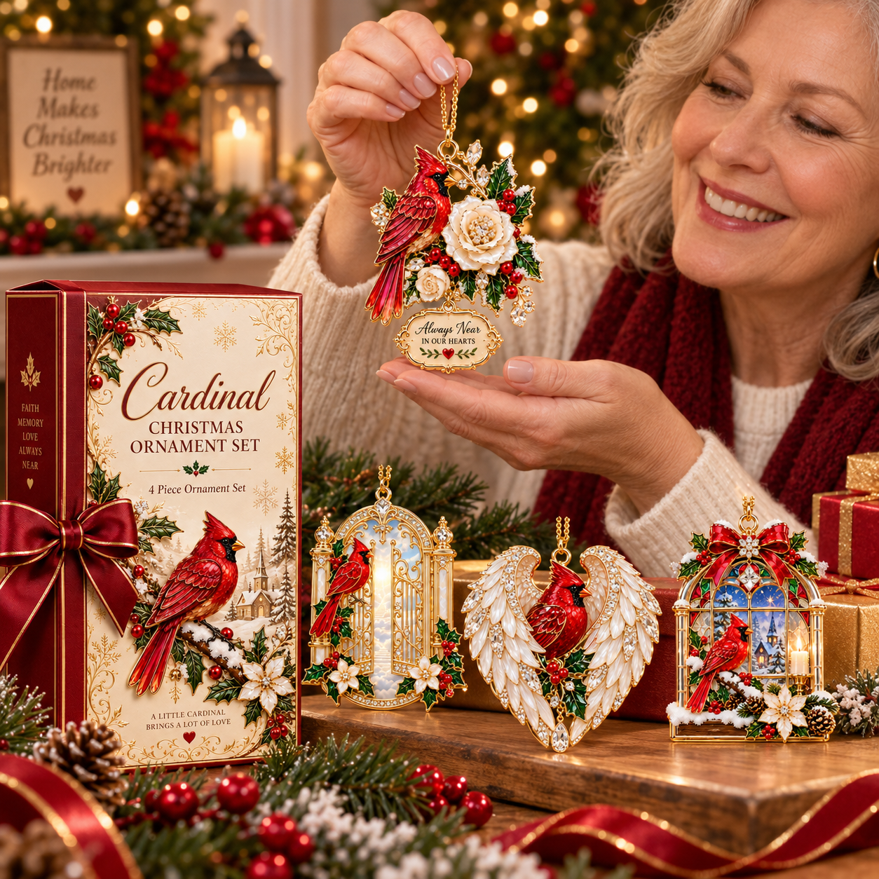 Cardinal Christmas Ornament –  Red Bird Holiday Keepsake, Meaningful Memorial Gift for Family & Loved Ones