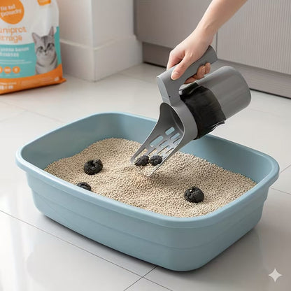 Large-Capacity Cat Litter Scoop with Integrated Trash Can - image 4