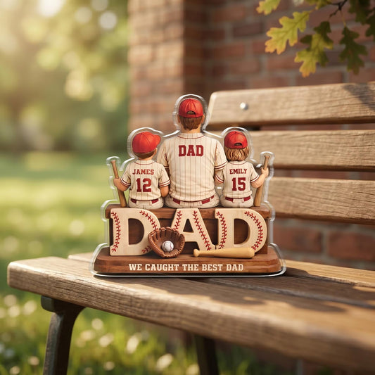 Custom Father's Day Gift-We Caught the Best Dad Baseball
