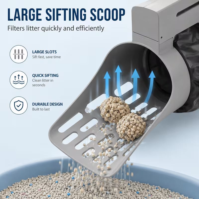 Large-Capacity Cat Litter Scoop with Integrated Trash Can - image 2