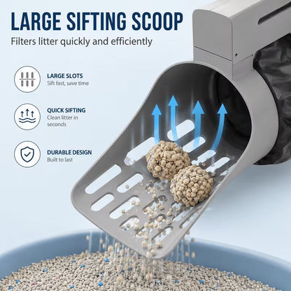Large-Capacity Cat Litter Scoop with Integrated Trash Can - image 2