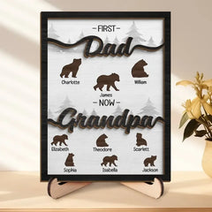 Personalized Papa Bear Sign With Kids Name-Custom Father's Day Gift