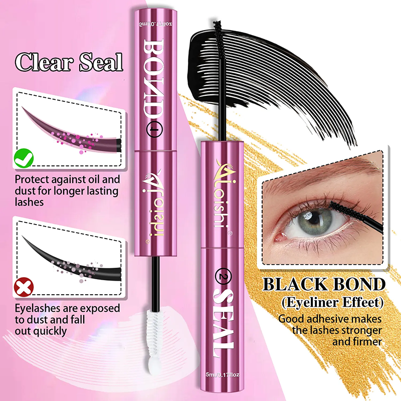 2 in 1 Bond & Seal Eyelash Adhesive, Black/White Waterproof Gentle Lightweight Strong Hold Glue🖤🤍 - image 6