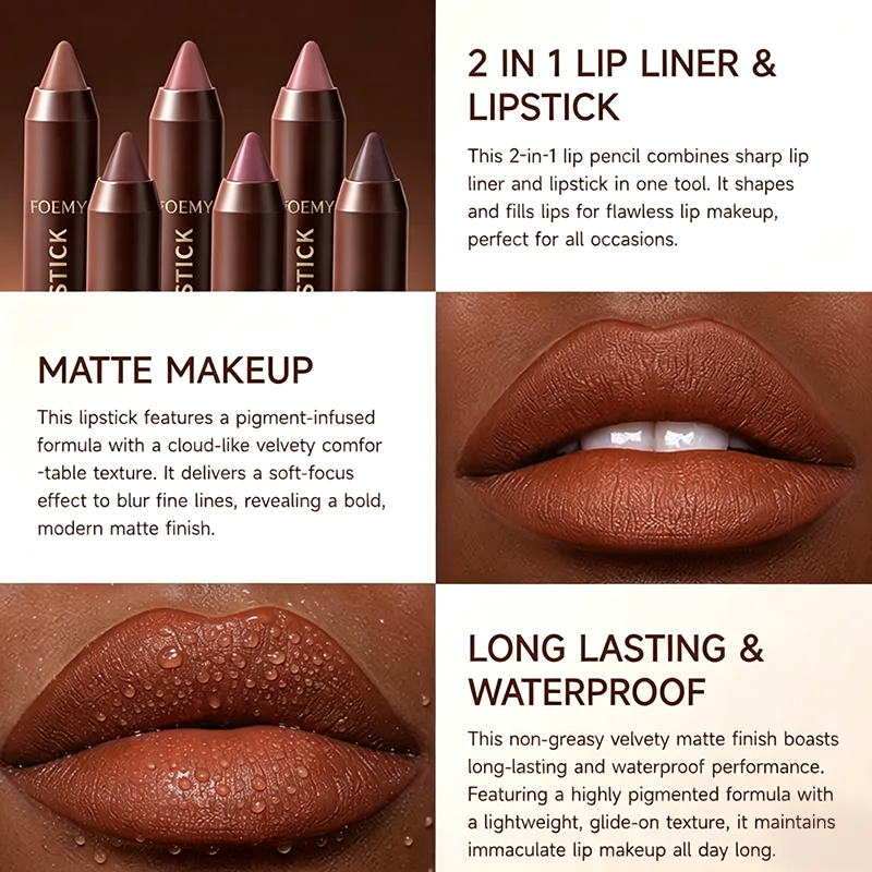 Matte Brown Lipstick, Individual Lipsticks, Waterproof, Non-stick Cup💄 - image 6