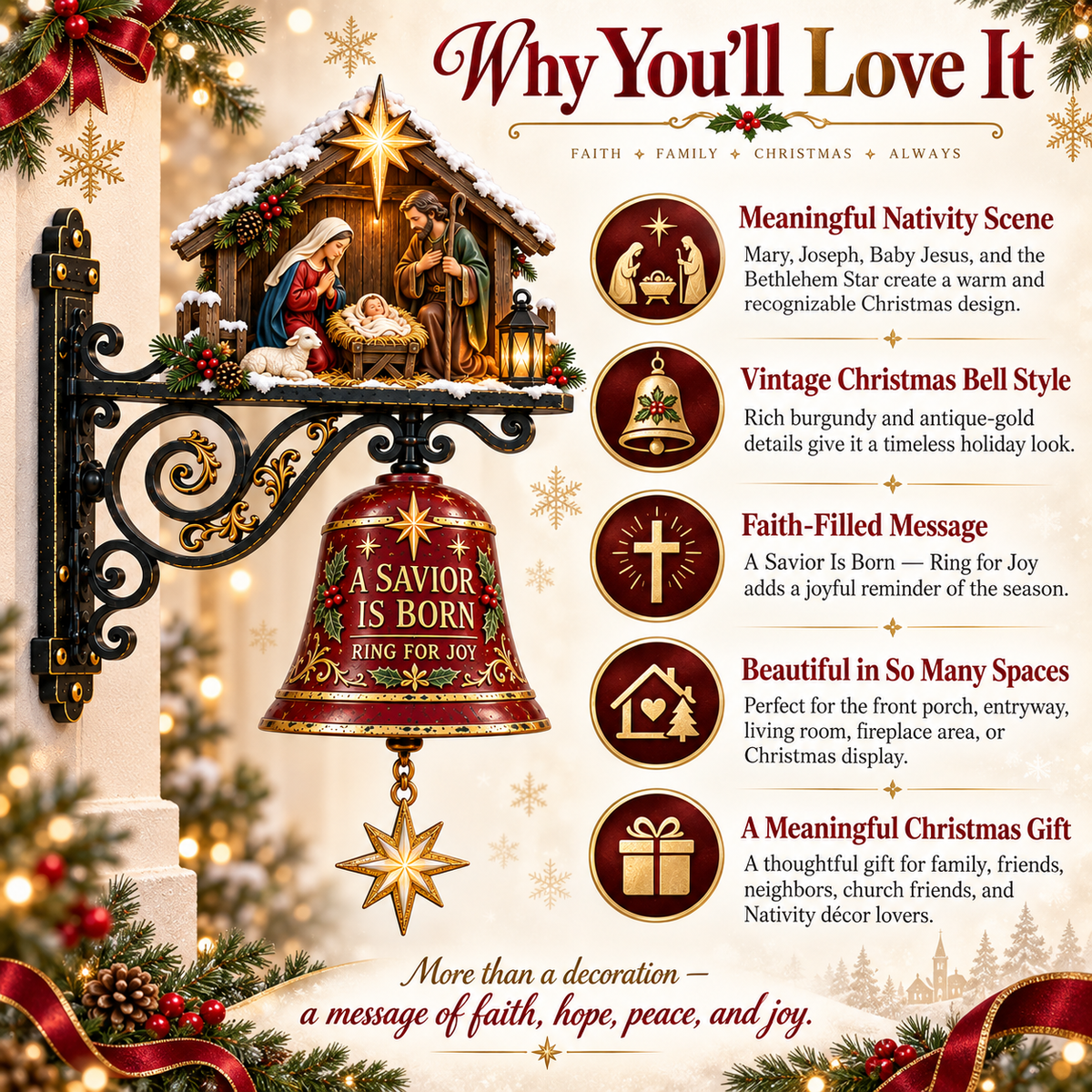 ✨ Jesus Nativity Christmas Door Bell - image 5