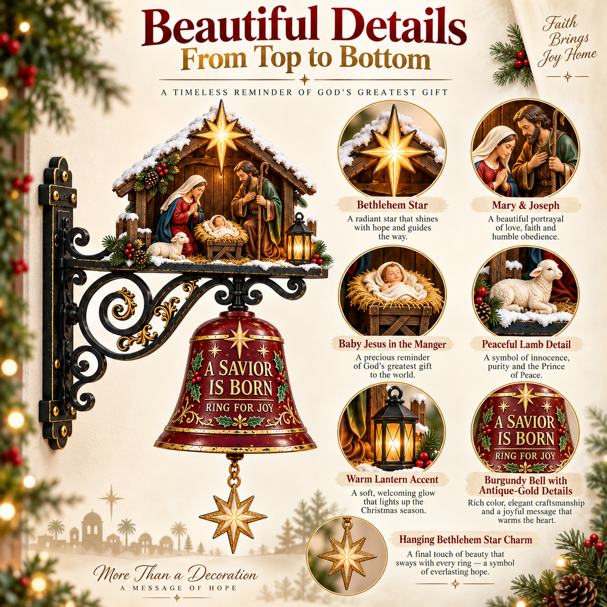 ✨ Jesus Nativity Christmas Door Bell - image 6