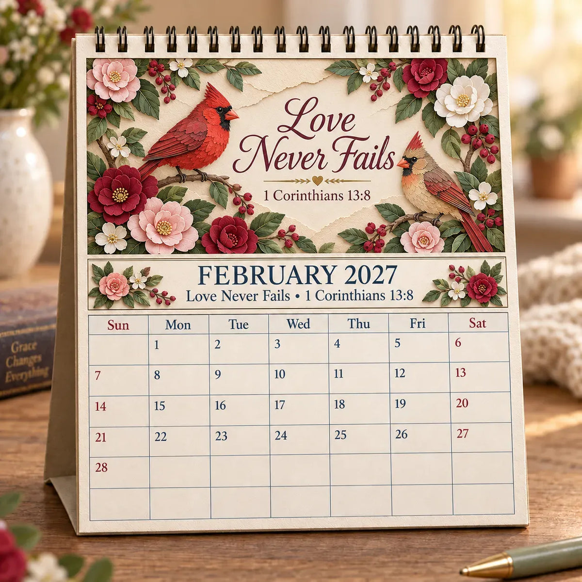 ✝️ 3D Christian Calendar 2027 | 12 Scripture Designs with Nature Scenes, Birds & Flowers for Faith-Filled Homes & Meaningful Gifts 🎁 - image 10