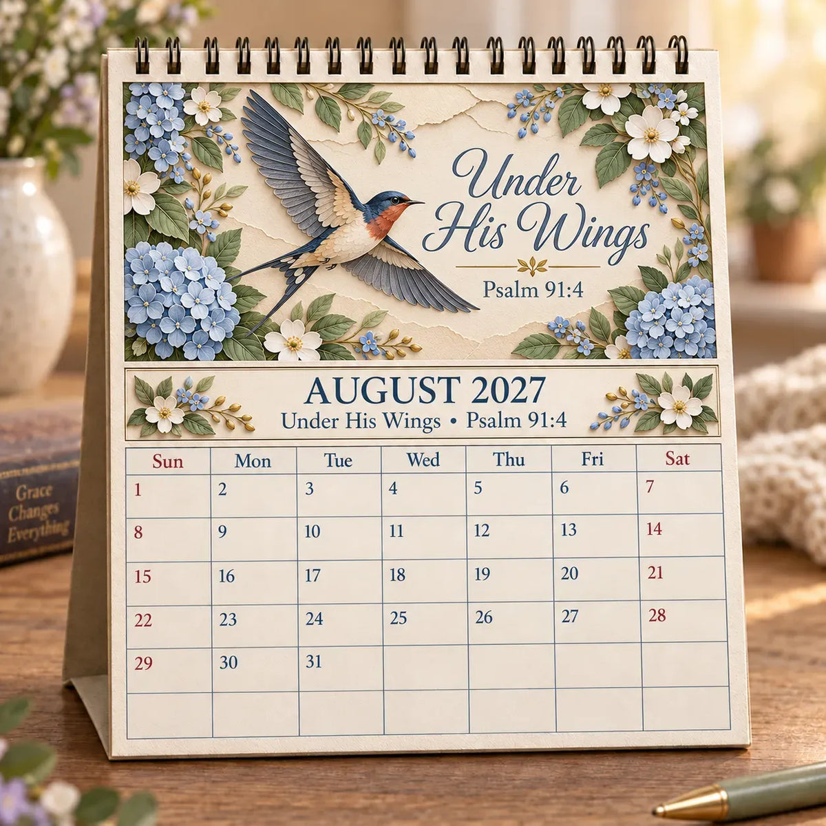 ✝️ 3D Christian Calendar 2027 | 12 Scripture Designs with Nature Scenes, Birds & Flowers for Faith-Filled Homes & Meaningful Gifts 🎁 - image 11