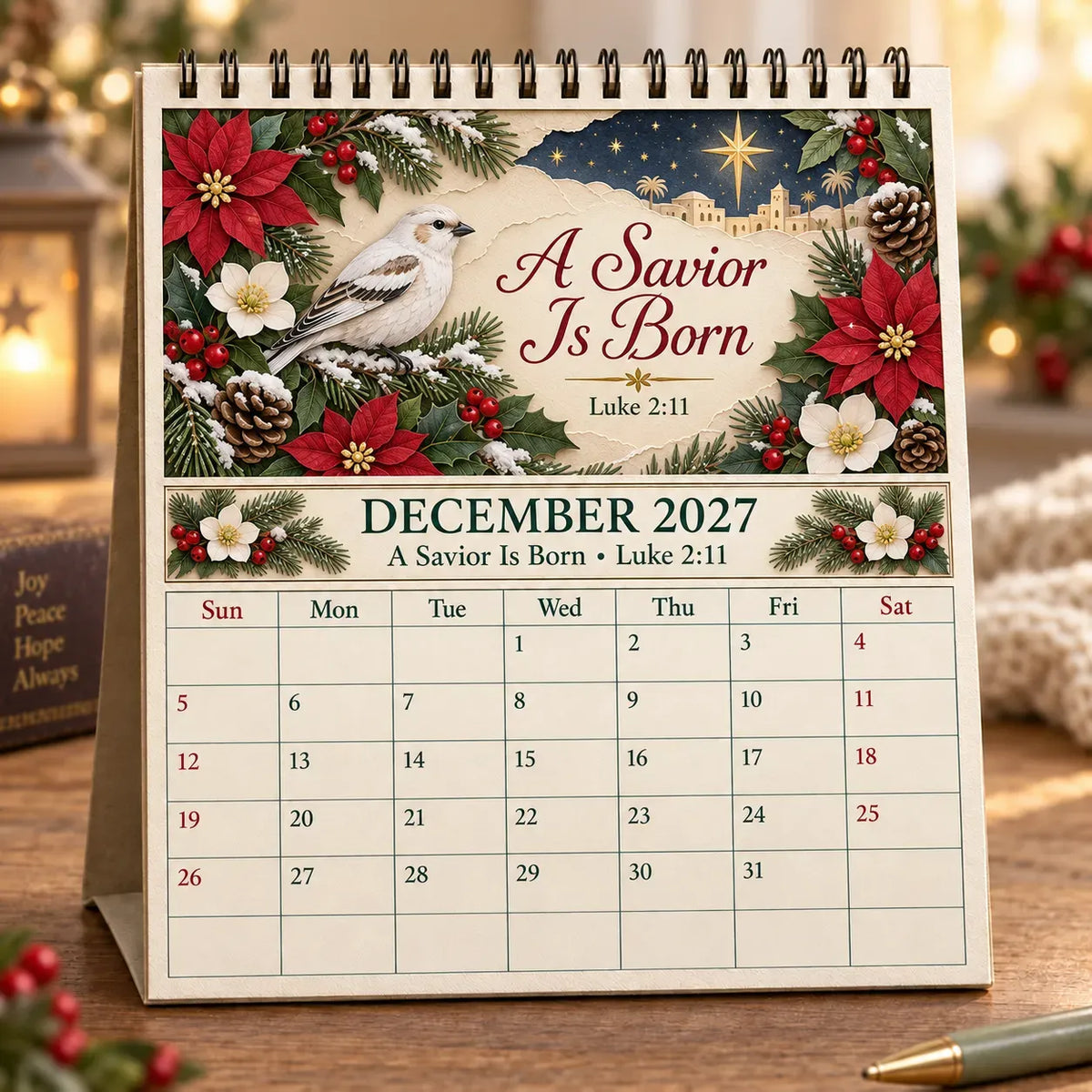 ✝️ 3D Christian Calendar 2027 | 12 Scripture Designs with Nature Scenes, Birds & Flowers for Faith-Filled Homes & Meaningful Gifts 🎁 - image 12
