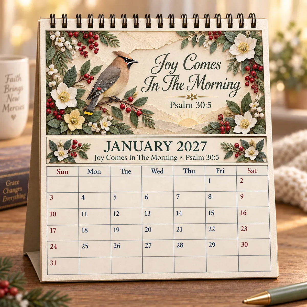 ✝️ 3D Christian Calendar 2027 | 12 Scripture Designs with Nature Scenes, Birds & Flowers for Faith-Filled Homes & Meaningful Gifts 🎁 - image 3