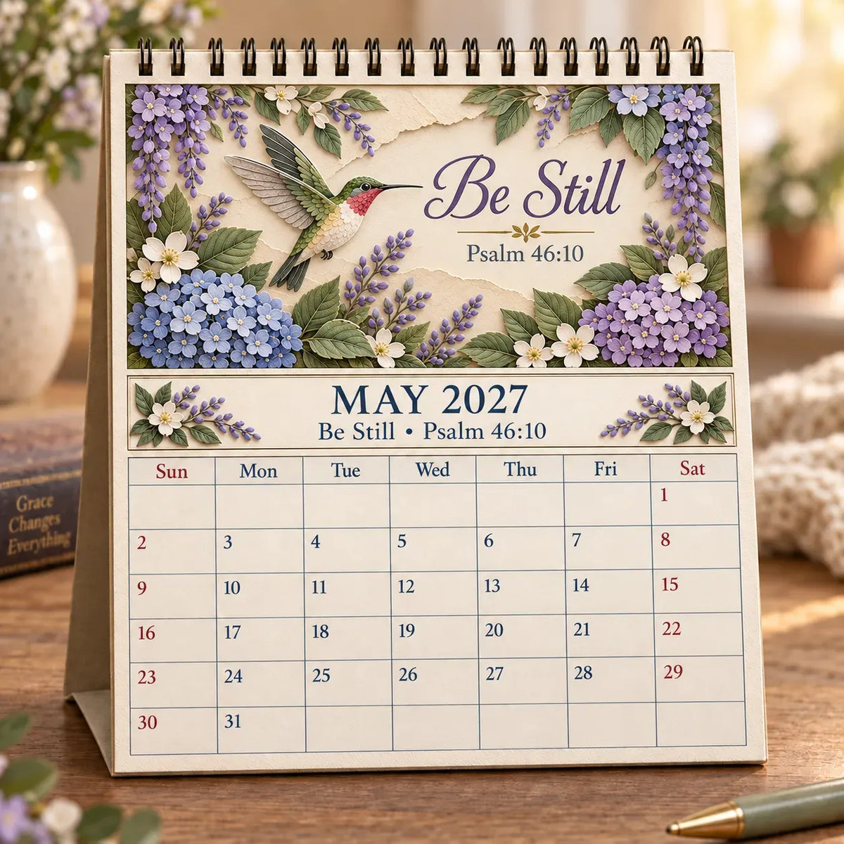 ✝️ 3D Christian Calendar 2027 | 12 Scripture Designs with Nature Scenes, Birds & Flowers for Faith-Filled Homes & Meaningful Gifts 🎁 - image 6