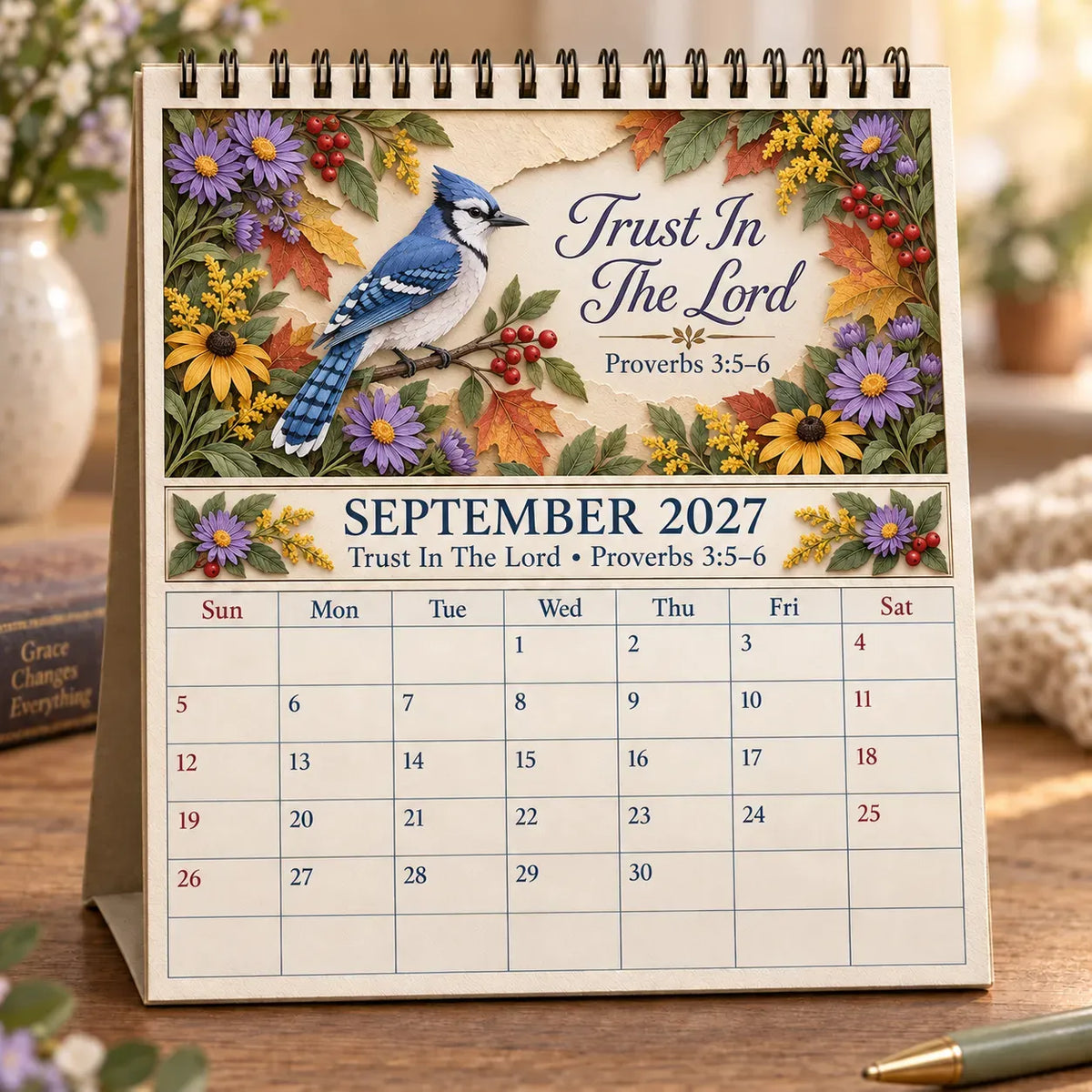 ✝️ 3D Christian Calendar 2027 | 12 Scripture Designs with Nature Scenes, Birds & Flowers for Faith-Filled Homes & Meaningful Gifts 🎁 - image 8
