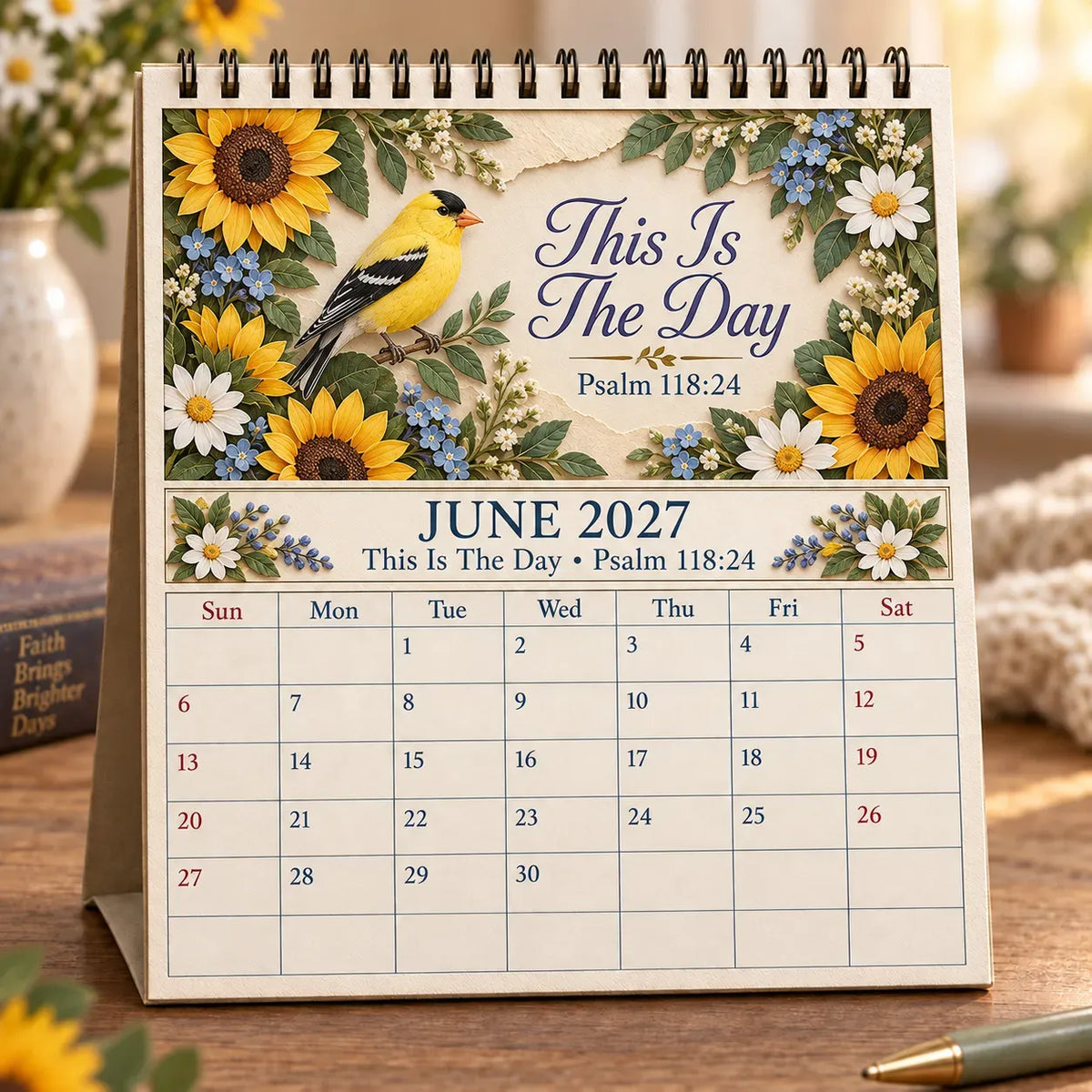 ✝️ 3D Christian Calendar 2027 | 12 Scripture Designs with Nature Scenes, Birds & Flowers for Faith-Filled Homes & Meaningful Gifts 🎁 - image 9