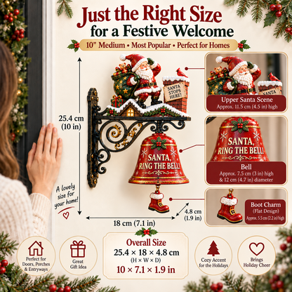🎅 Santa, Ring the Bell! Iron Christmas Door Bell — Vintage Holiday Porch & Entryway Decor - image 7
