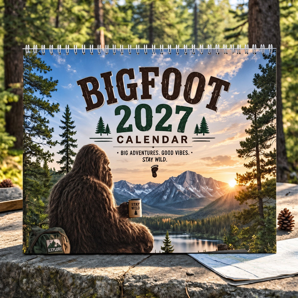 Bigfoot 2027 Calendar Funny Sasquatch Wall Calendar - image 1