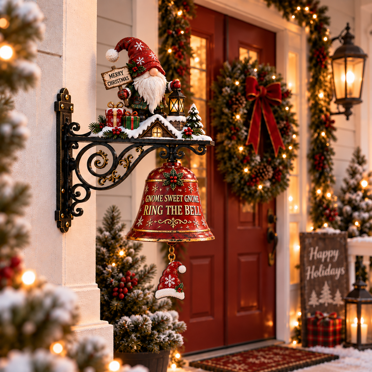 🎄 Gnome Sweet Gnome Christmas Door Bell - image 4