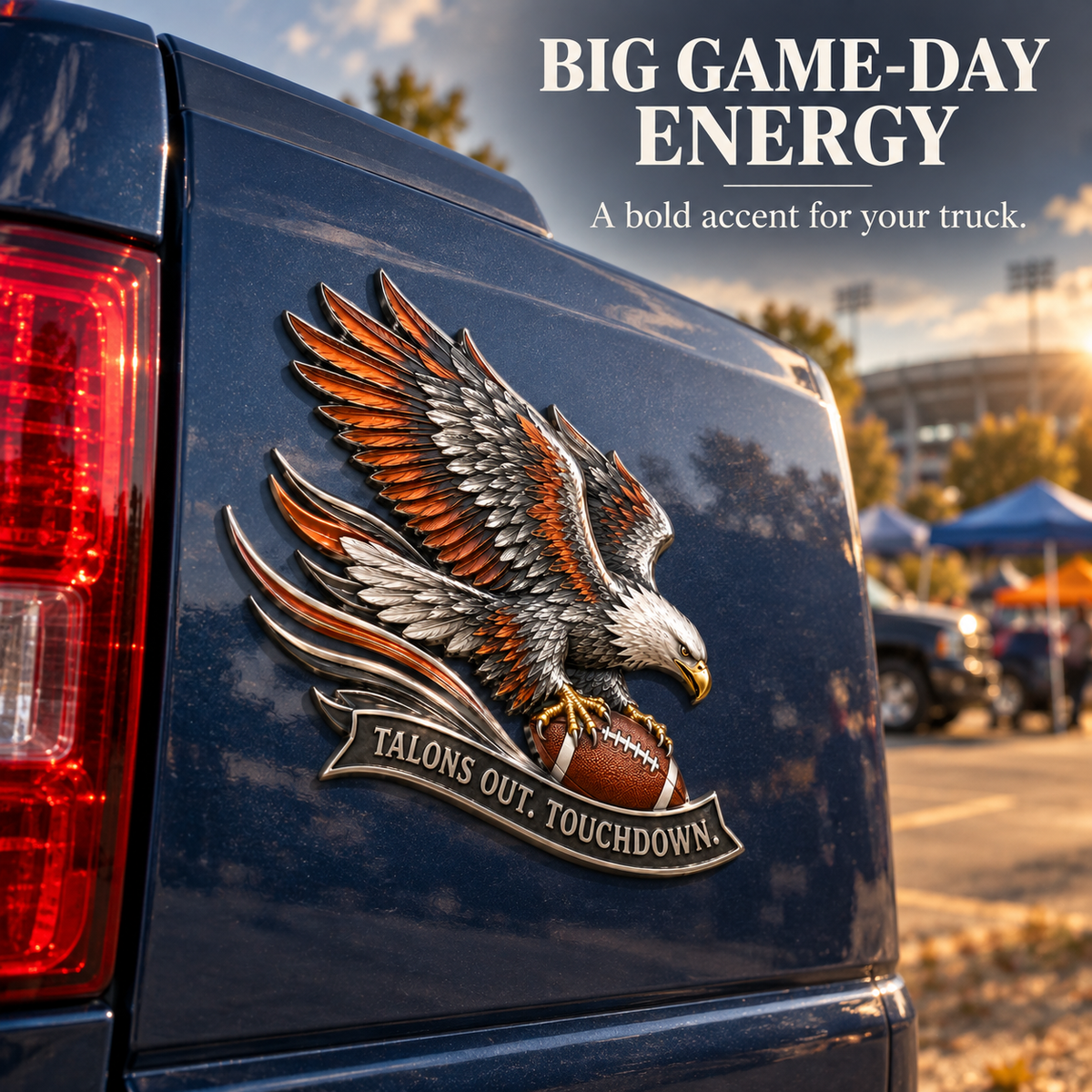 🦅 "Talons Out. Touchdown!" Premium Metal Eagle Car Emblem 5.9“*5.9” | The Ultimate Football Fan Decal - image 10