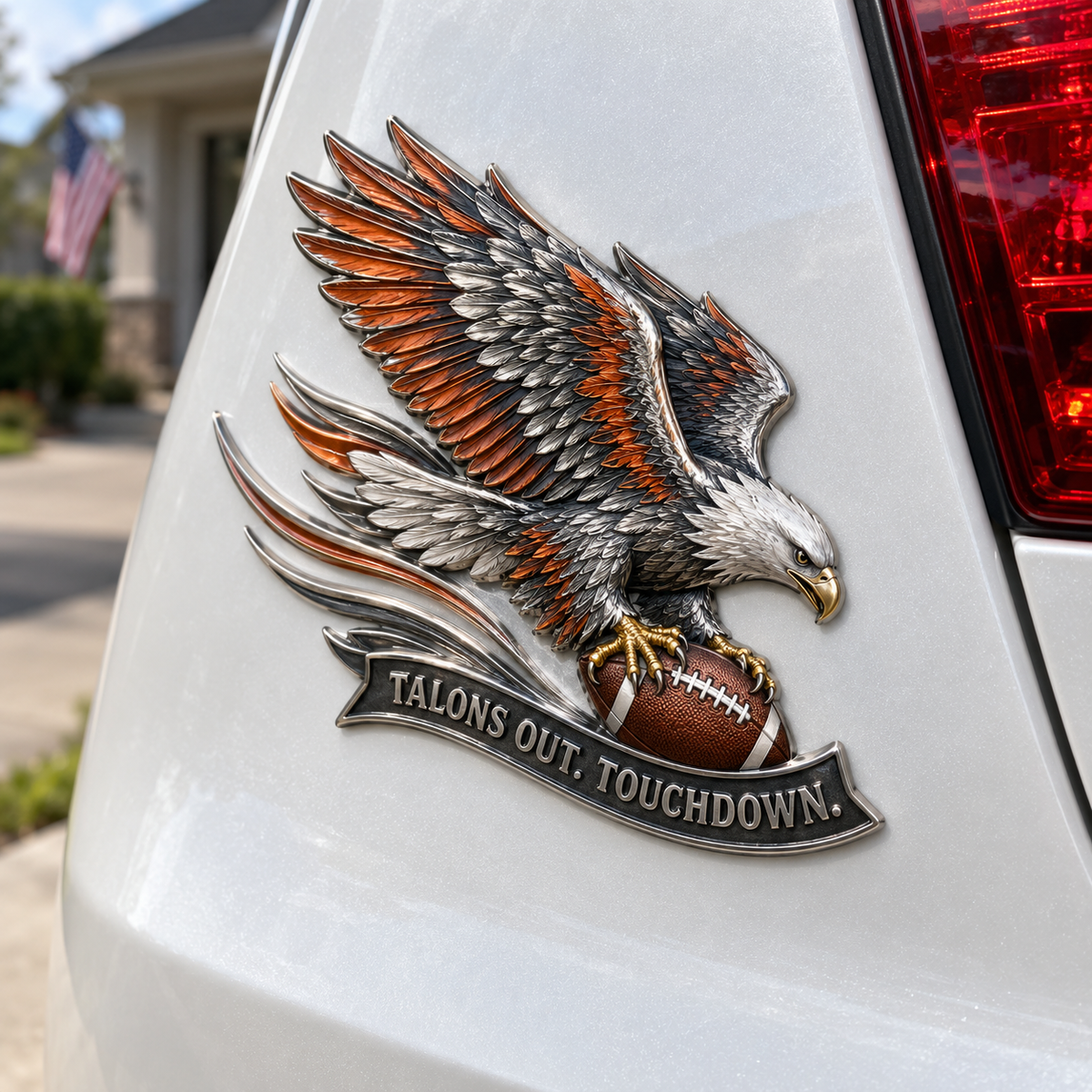 🦅 "Talons Out. Touchdown!" Premium Metal Eagle Car Emblem 5.9“*5.9” | The Ultimate Football Fan Decal - image 12