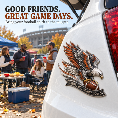 🦅 "Talons Out. Touchdown!" Premium Metal Eagle Car Emblem 5.9“*5.9” | The Ultimate Football Fan Decal - image 3