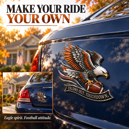 🦅 "Talons Out. Touchdown!" Premium Metal Eagle Car Emblem 5.9“*5.9” | The Ultimate Football Fan Decal - image 8