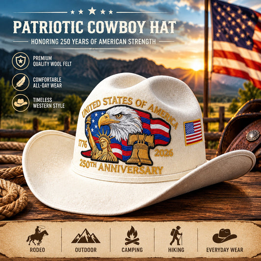 U.S. 250th Anniversary Edition Unisex Felt Cowboy Hat
