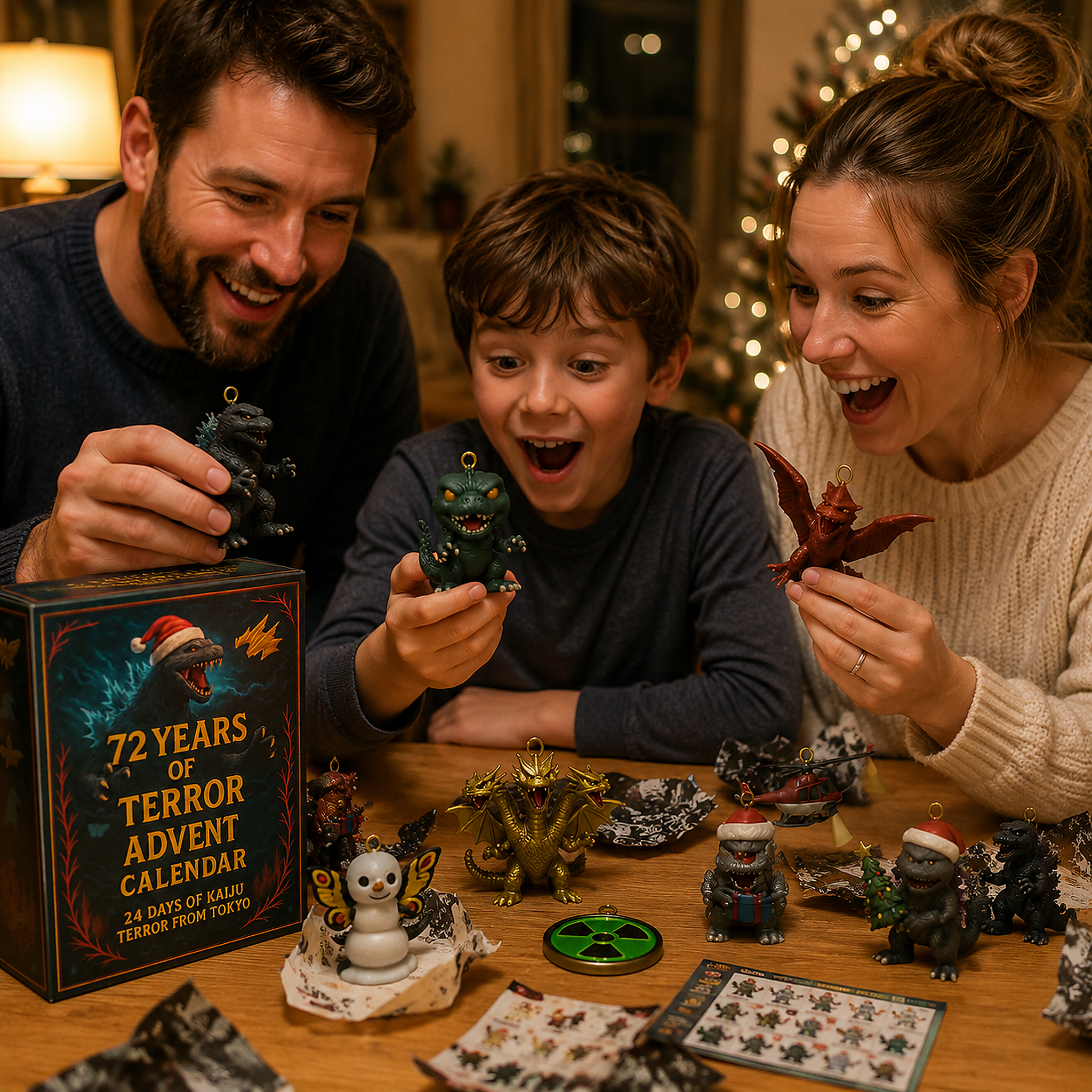 High-quality miniature model🦖Godzilla Kaiju Advent Calendar, 24‑Day Christmas Countdown Calendar