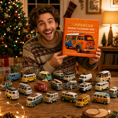 High-quality miniature model✨2026 Campervan Advent Calendar – 24 Vintage Mini Camper Van Collectible Figurines