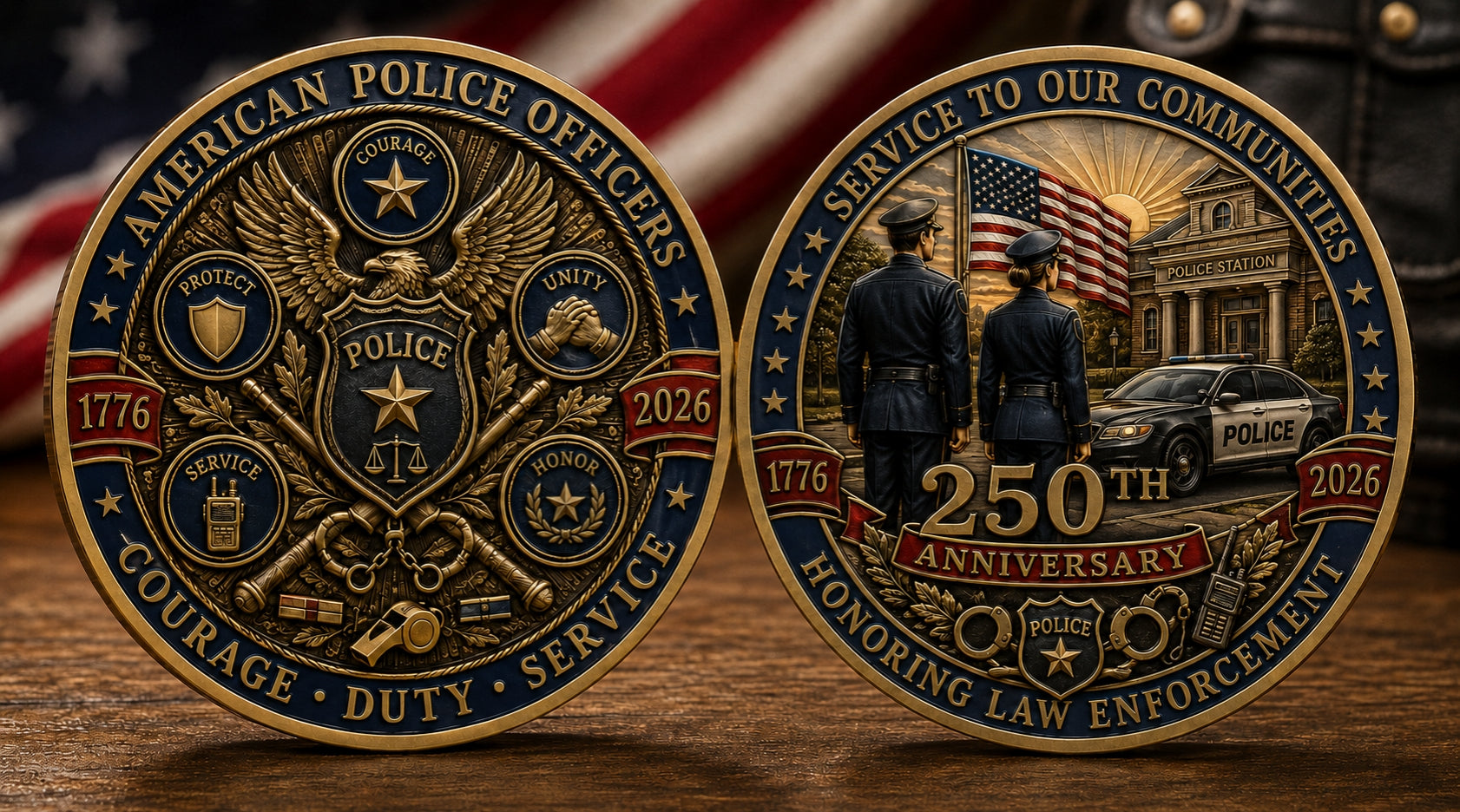 🎉🇺🇸 Limited Edition! 🔥🎁The Ultimate "Thank You" – 250th Anniversary American Police Officer Commemorative Coin (1776-2026) 🦅 - image 6