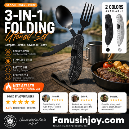 🎉🎉Surprise 50% off！🏕️Must-have for outdoor trips 🍴🥄4-In-1 Outdoor Folding Multifunctional Tableware - image 4