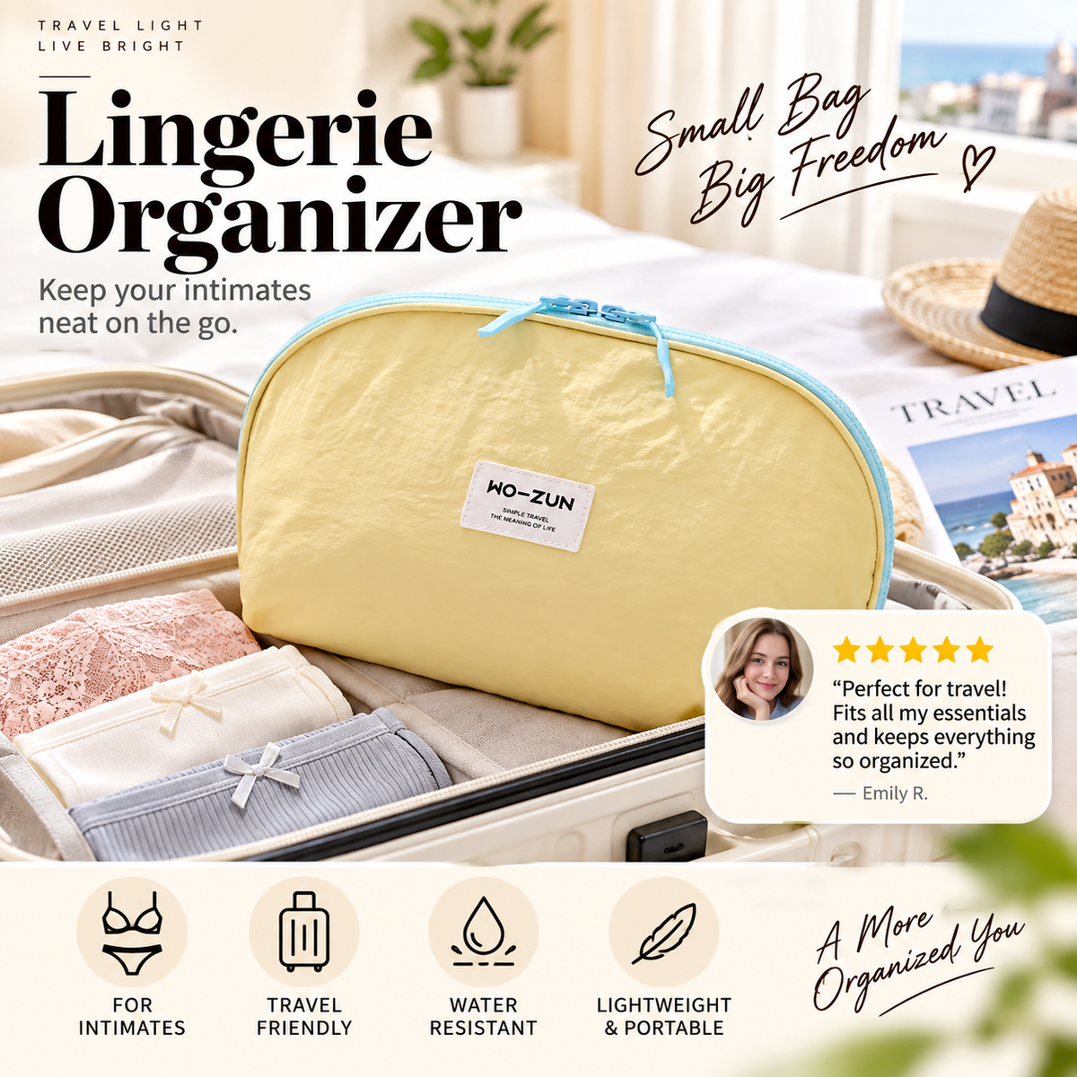 🧳💕 Portable Underwear Travel Organizer – Separate Storage for Bras, Panties & Socks - image 3