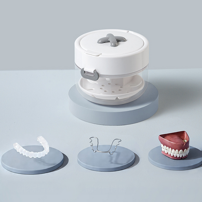 🔥Last Day Special Price $19.99!✨50K+ SOLD!🦷All-in-One Retainer Storage Case — Soaking Compartment, Built-in Mirror & Cleaning Tools