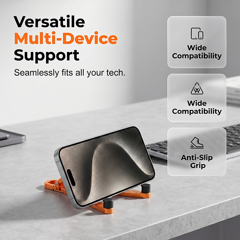 📱Mini Aluminum Phone Stand Keychain Foldable Desktop Holder – Small Gadget, Big Convenience✨ - image 2
