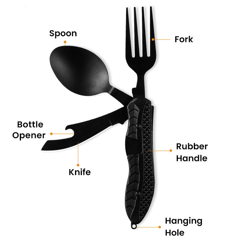 🎉🎉Surprise 50% off！🏕️Must-have for outdoor trips 🍴🥄4-In-1 Outdoor Folding Multifunctional Tableware - image 14