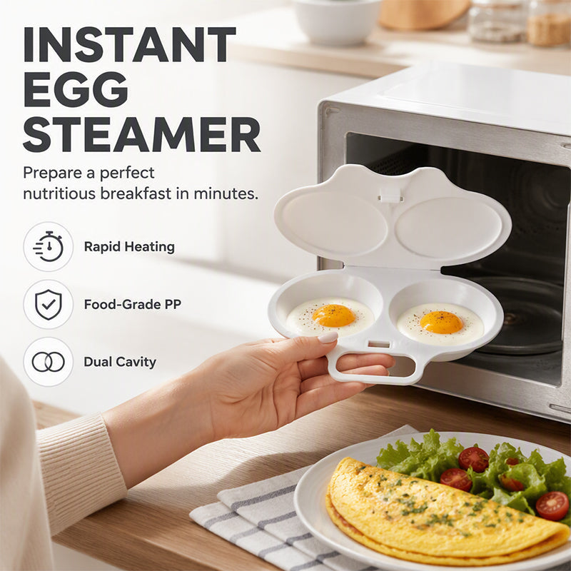 🍳 Microwave Egg Poacher 🥚💛 Quick Easy Convenient Egg Cooker with Lid & Handle for Perfect Breakfasts - image 3