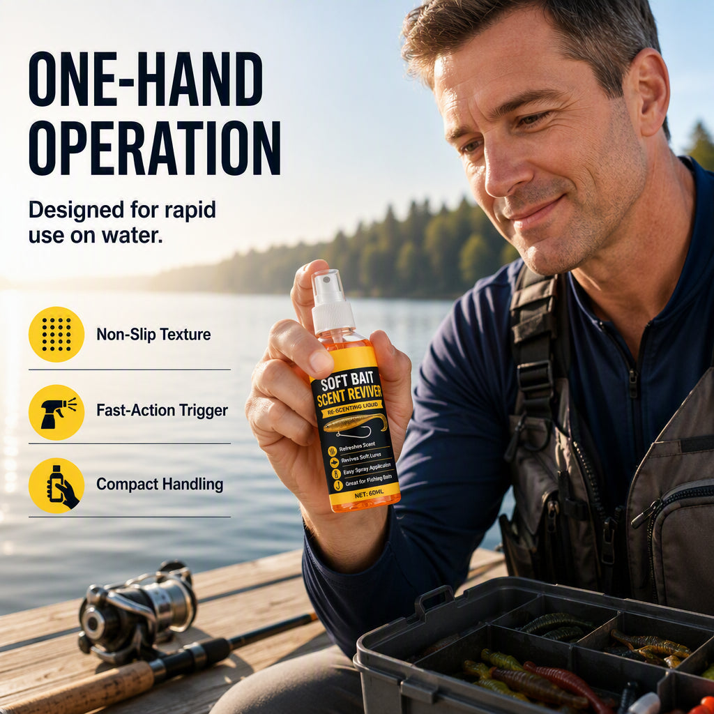 🎣 Soft Bait Scent Booster Spray‑60ML High‑Concentration Fishing Lure Scent Reviver, Portable Instant Attractant Spray for Fresh & Saltwater Soft Baits - image 4