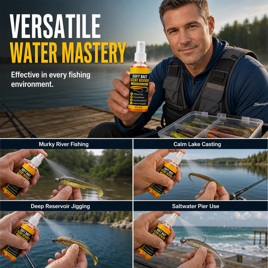 🎣 Soft Bait Scent Booster Spray‑60ML High‑Concentration Fishing Lure Scent Reviver, Portable Instant Attractant Spray for Fresh & Saltwater Soft Baits - image 5