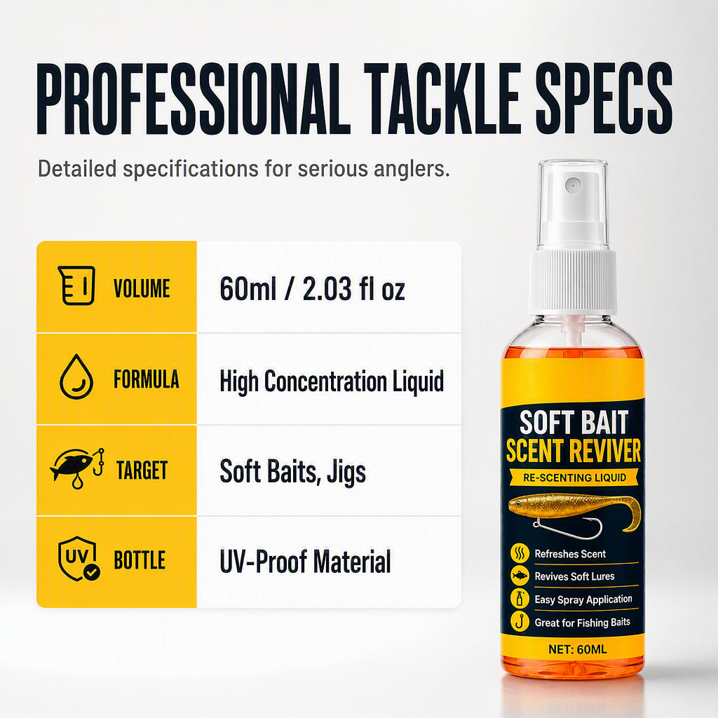 🎣 Soft Bait Scent Booster Spray‑60ML High‑Concentration Fishing Lure Scent Reviver, Portable Instant Attractant Spray for Fresh & Saltwater Soft Baits - image 6