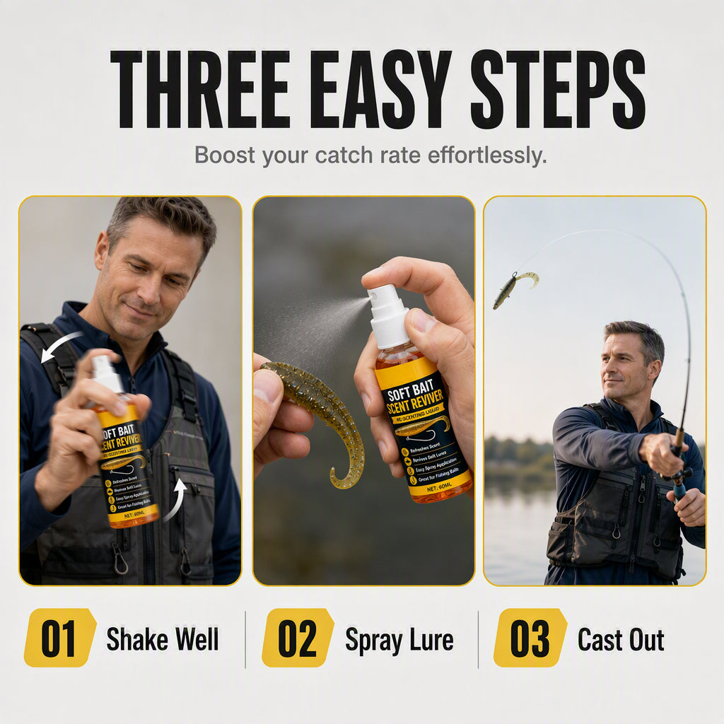 🎣 Soft Bait Scent Booster Spray‑60ML High‑Concentration Fishing Lure Scent Reviver, Portable Instant Attractant Spray for Fresh & Saltwater Soft Baits - image 7