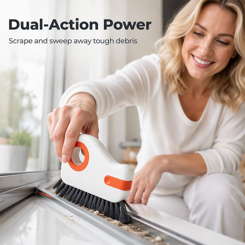 📢Buy 1 Get Free 1 !! ⏰ 🧹 2-in-1 Window Groove Cleaning Brush with Built-in Scraper – Narrow Crevice Tool with Hard Bristles ✨ - image 3