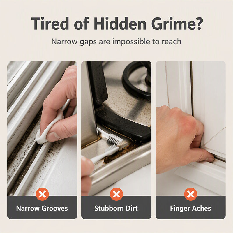 📢Buy 1 Get Free 1 !! ⏰ 🧹 2-in-1 Window Groove Cleaning Brush with Built-in Scraper – Narrow Crevice Tool with Hard Bristles ✨ - image 2