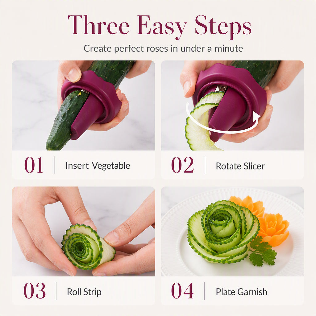 🥕✨ Manual Vegetable Spiralizer and Curler for Rose Flower Carving – Turn Carrots into Restaurant-Style Roses in 60 Seconds! 🌹🍽️ - image 4