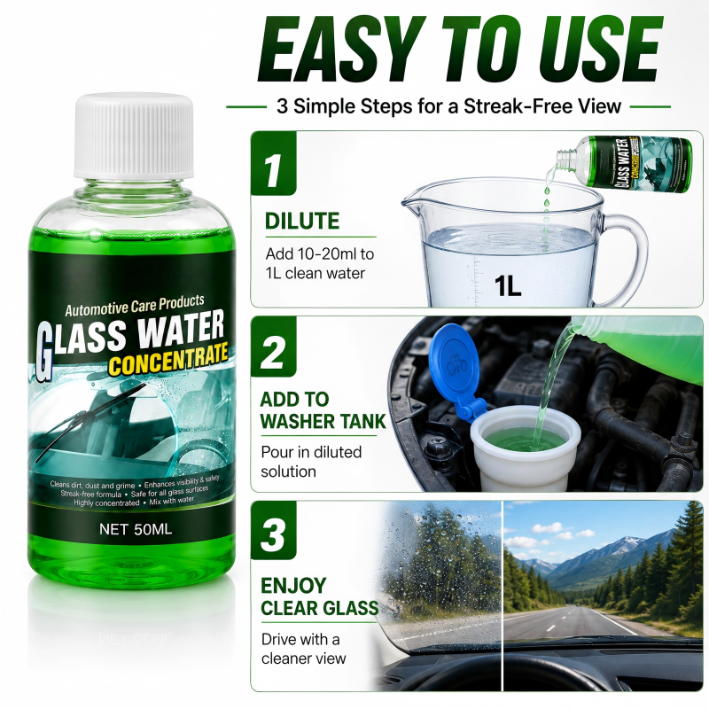 🔥50% OFF! Automotive Glass Water Concentrate – Just Dilute & Pour! Streak-Free Visibility, Fights Bugs & Road Grime! 🚗✨ - image 11