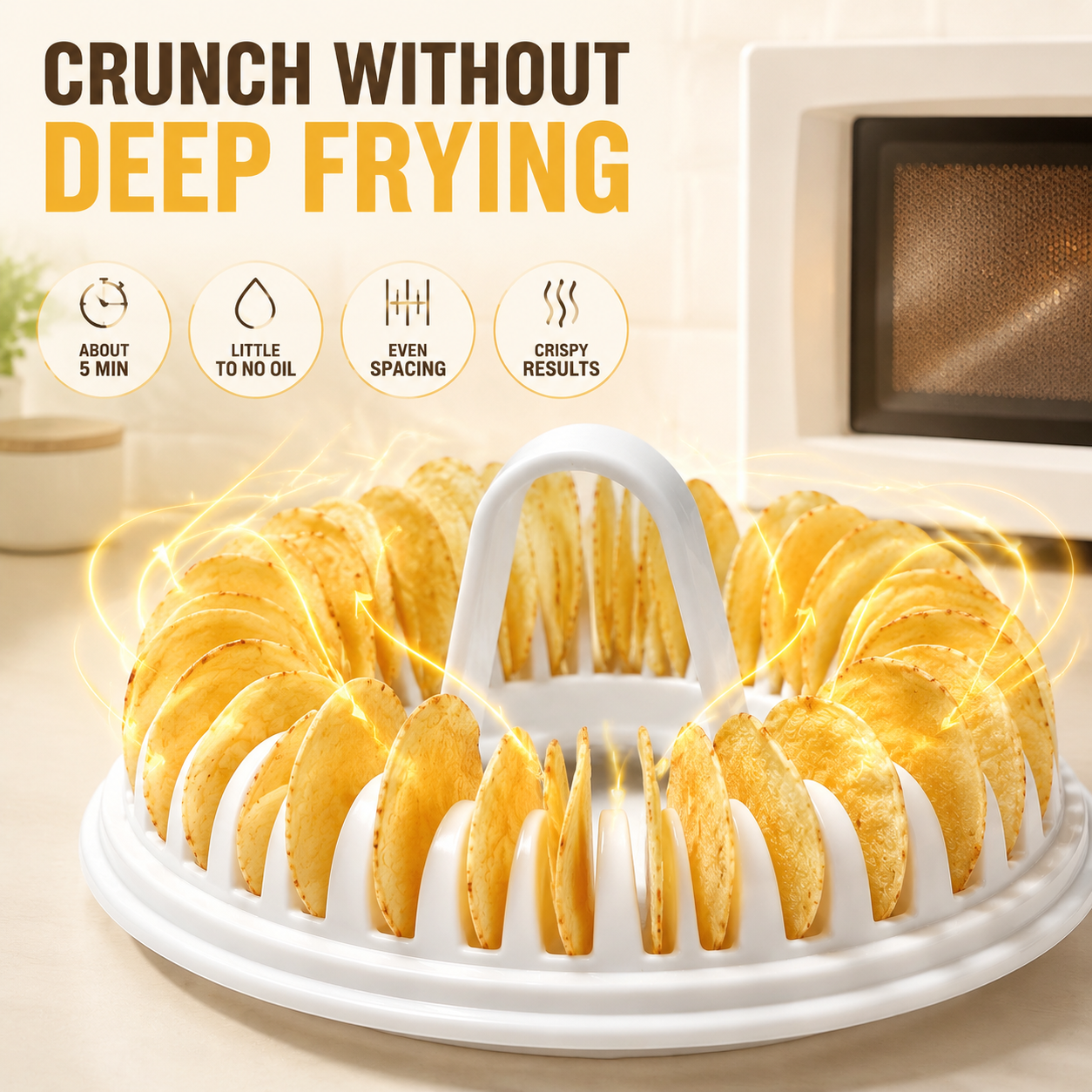 🥔 Microwave Potato Chip Maker with Slicer – Oil-Free Snack Kit ✨ - image 3