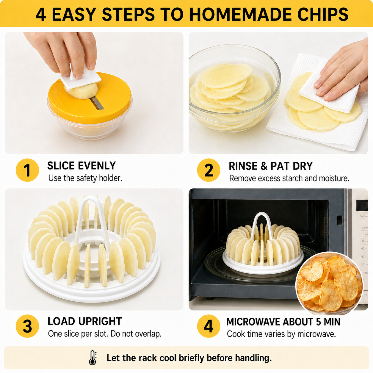 🥔 Microwave Potato Chip Maker with Slicer – Oil-Free Snack Kit ✨ - image 6